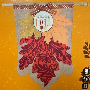 Welcome Fall Burlap Flag
